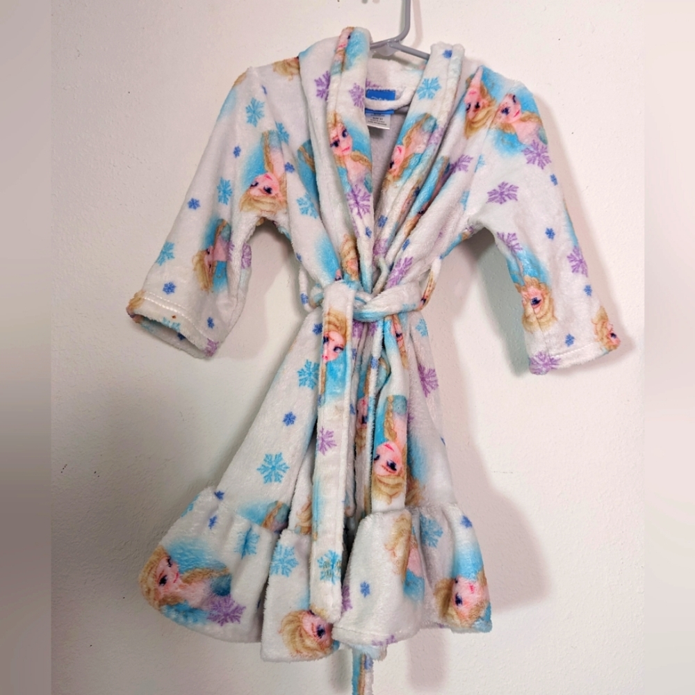 Disney Frozen Kids Pajama Robe - White and Blue